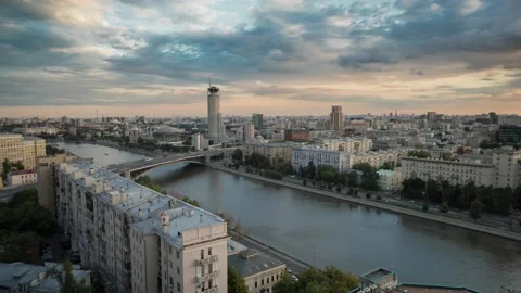 Sunset in Moscow Video stock 138862376