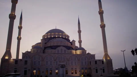Sunset on mosque Stockbeeldmateriaal 242633855