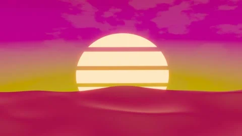 Sunset Motion Graphics, Motion Background, 80s Retro, Loop Video Stock Footage 232386184