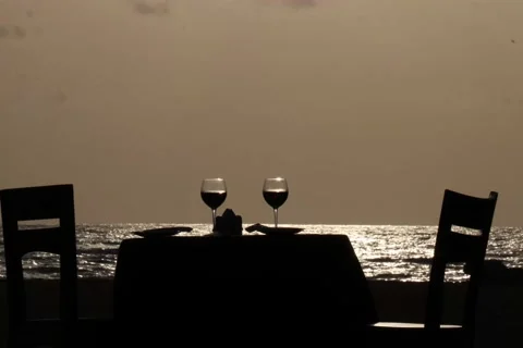Sunset in Mount Lavinia Beach , Colombo, Sri Lanka Stock Footage 140800649