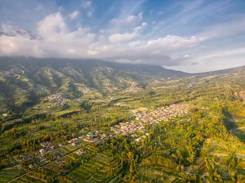 Sunset at Mount Merapi surroundings located in Magelang, Central Java Indones Foto stock