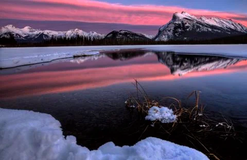 Sunset Mount Rundle Stock Photos