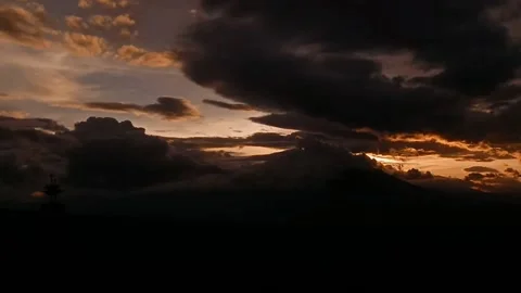 Sunset mount salak indonesia Video stock 235288068