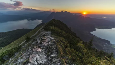Sunset at mountain bavaria germany 8k 스톡 동영상 147524319