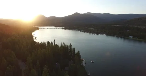 Sunset Mountain Descend Stock Footage 63645153