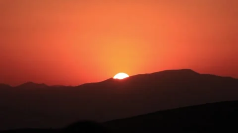 Sunset on Mountain Stock Footage 61878088