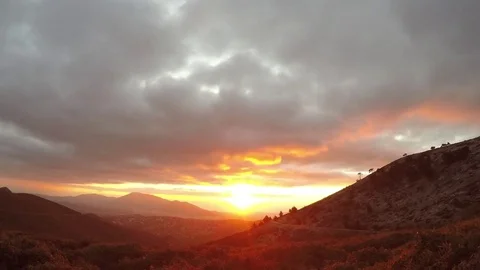 Sunset at the mountain Stock Footage 75387977