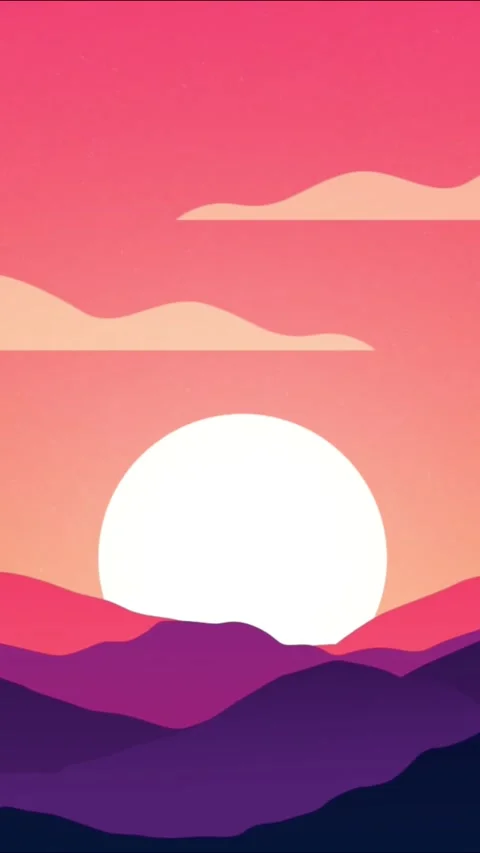 Sunset Mountain Landscape Animation Stock Footage 340017147