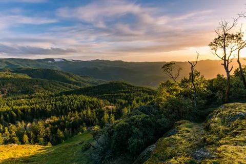 Sunset Mountain Landscape Stock Photos