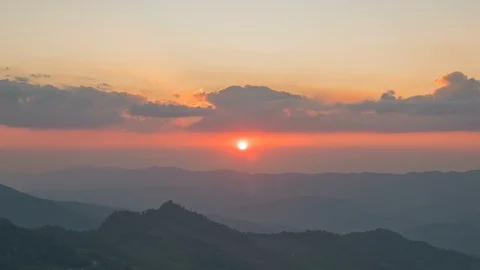 Sunset with mountain landscape timelapse Stock Footage 104924295