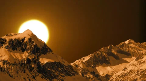Sunset mountain panorama view. time lapse Stockbeeldmateriaal 37134417