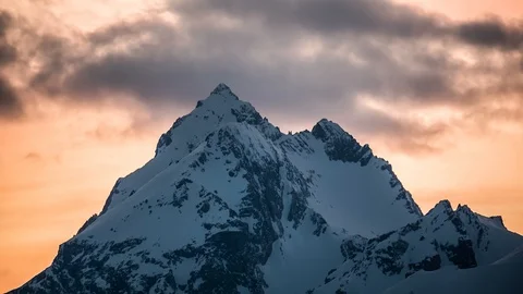 Sunset Mountain Peak Timelapse 4k Stock Footage 119929282