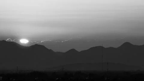 Sunset at mountain Stock Photos