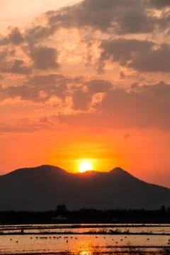 Sunset on the mountain Stock-Fotos