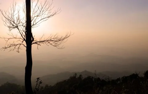 Sunset at the mountain Stock Photos