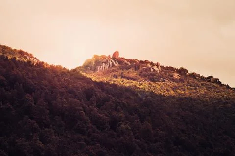 Sunset on the mountain Stock Photos