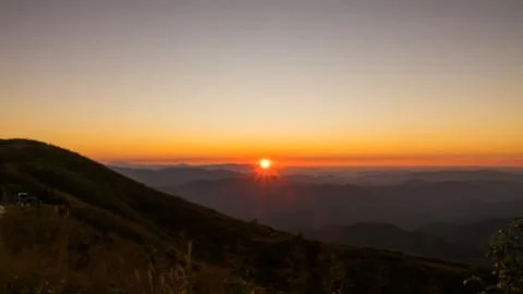 Sunset at the mountain Stock Photos