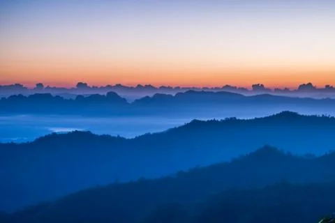 Sunset at the mountain Foto stock