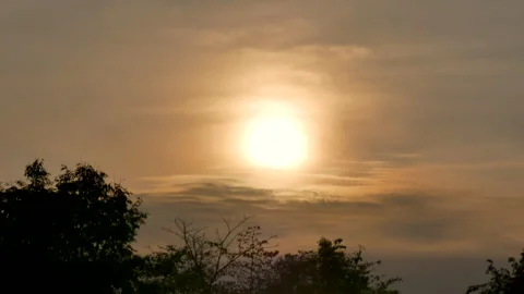 Sunset mountain range beautiful landscape mist foggy sunrise beam Stock Footage 292042327