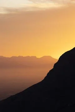 Sunset of mountain ridge Stock Photos