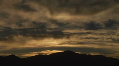 Sunset with Mountain Silhouette Video stock 7140438