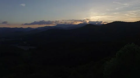 Sunset mountain silhouette Stock Footage 50646036