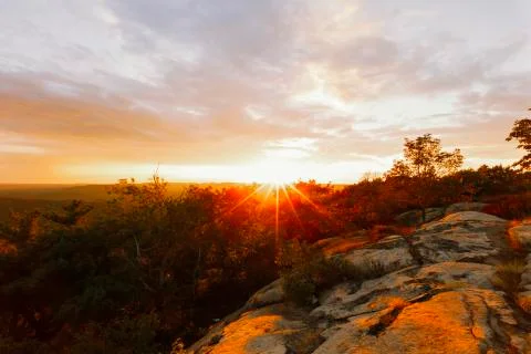 Sunset on a mountain top. Stock Photos