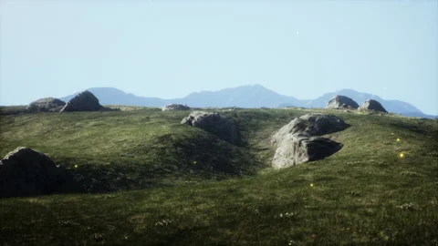 Sunset in the mountain valley Stock Footage 238993751