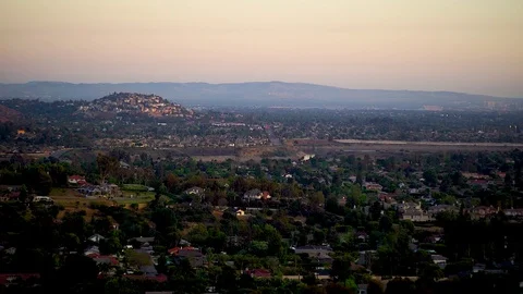 Sunset Mountain Valley Wide Timelapse at Yorba Linda Stock Footage 92503745