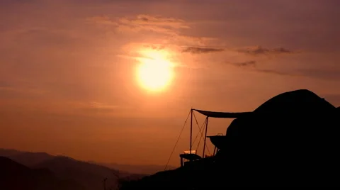 Sunset on the mountain view Stock Footage 61318143