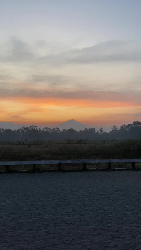 Sunset with mountain view Stock Footage 287789681
