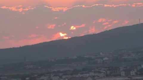 Sunset in mountain village Stock Footage 111765184