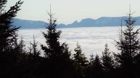 Sunset in the mountains above cloud Stock Footage 302885289