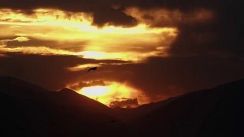 Sunset Mountains and The Epic Clouds Stock Footage 236184363