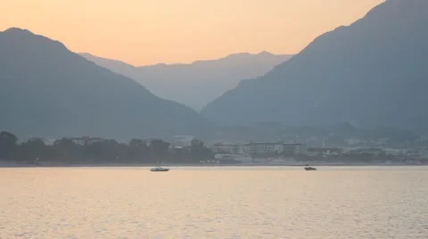 Sunset Mountains And Sea Stock Footage 40501641