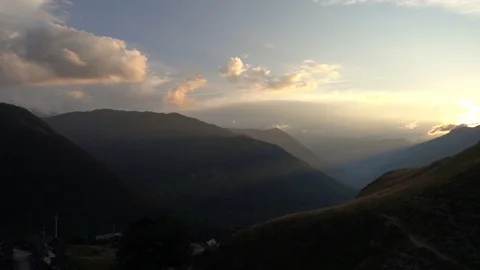 Sunset in the mountains of the aran valley in summer Video stock 97748258