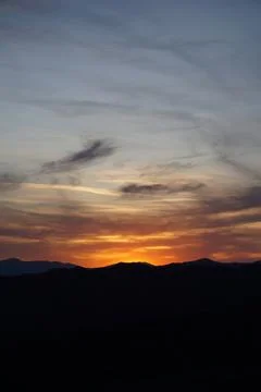 Sunset with mountains in the background in Malaga Stock Photos