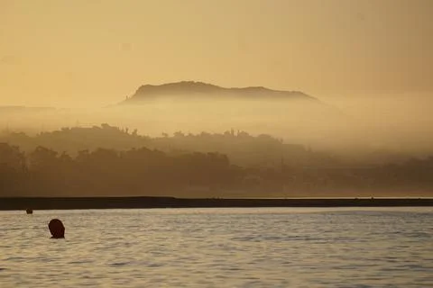 Sunset with mountains in the background in Malaga Stock Photos