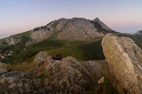 Sunset in the mountains of the Basque Country Stock Photos