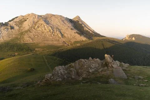 Sunset in the mountains of the Basque Country Stock Photos