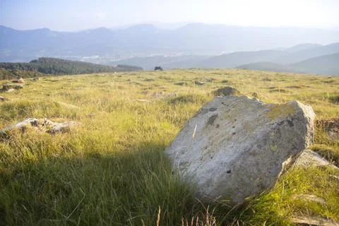 Sunset in the mountains of the Basque Country Stock Photos