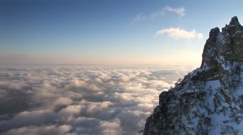 Sunset in the mountains clouds time lapse Stock Footage 1034189
