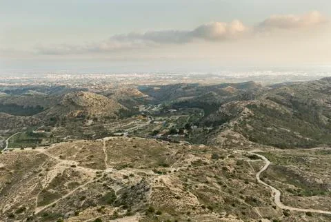 Sunset in the mountains of Elche. Stock Photos