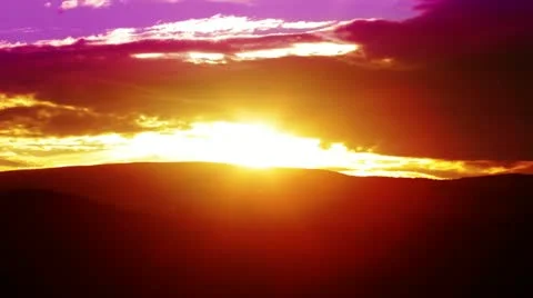 Sunset in the mountains Stock Footage 11882093