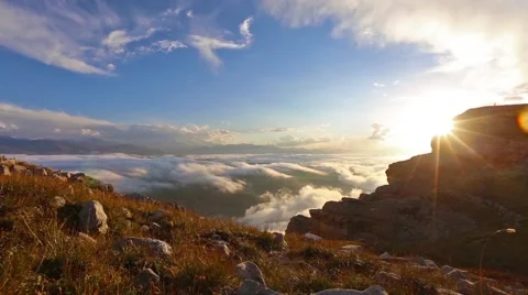 Sunset in mountains Stock Footage 44521004