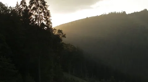 Sunset in the mountains Stock Footage 53945864