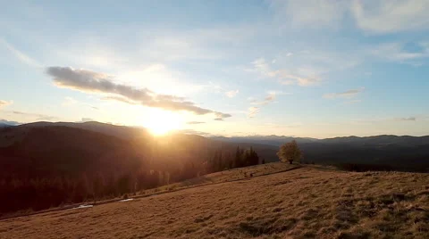 Sunset in the mountains. Stock Footage 65234516