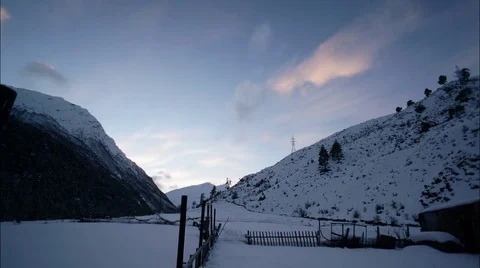 Sunset in the mountains Stock Footage 74356740