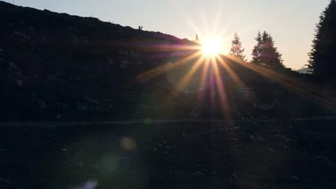 Sunset in the mountains Video stock 98660616