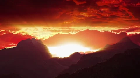 Sunset in the Mountains Video stock 100514378